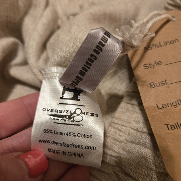 Youga Wide Leg Ankle Pants Cream Beach Casual Classic Boho Linen Cotton XL New - Picture 10 of 16